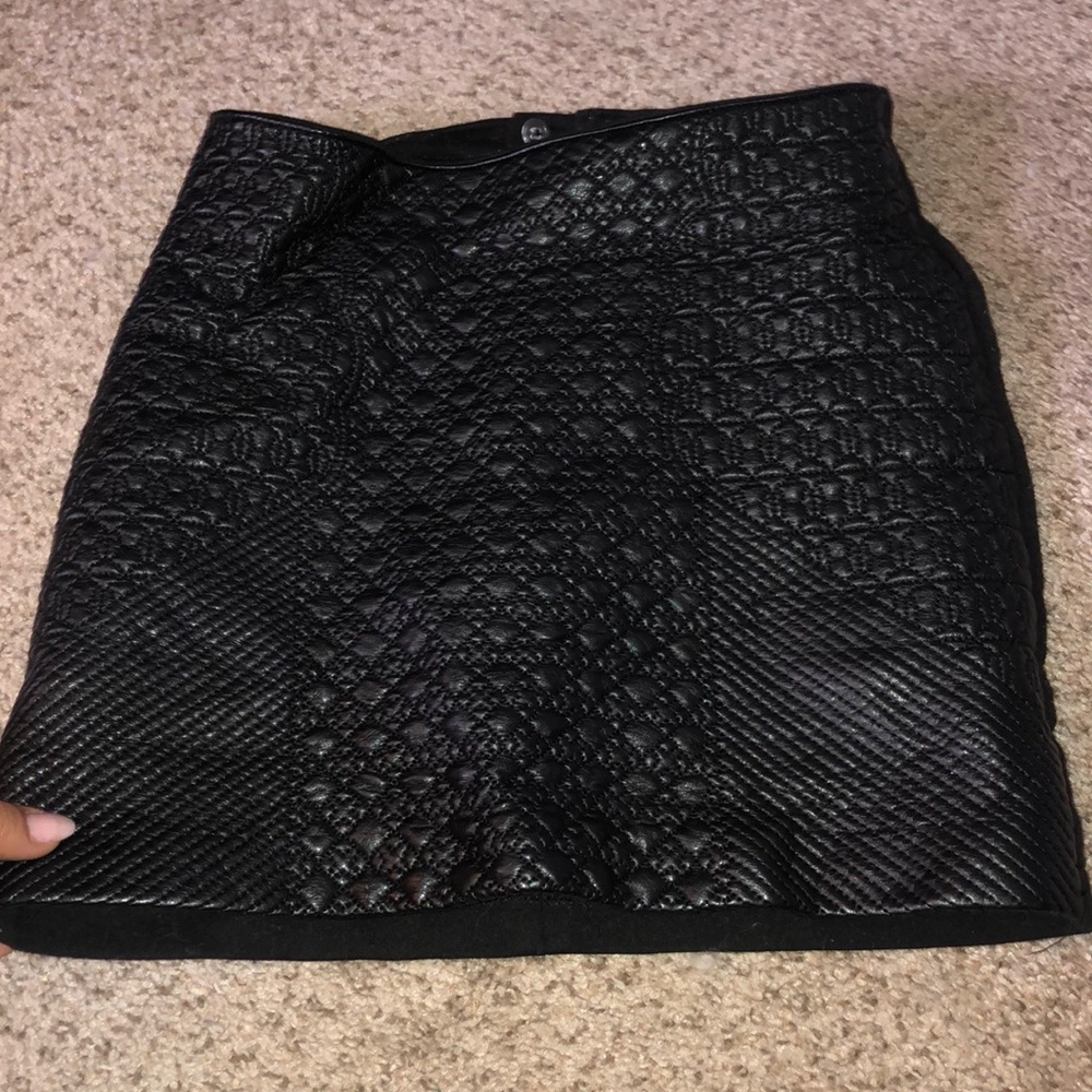 Divided Leather Mini Skirt